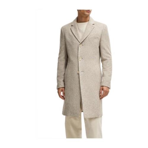 Formele Traditionele Jas met Wol Touch Hugo Boss , Beige , Heren