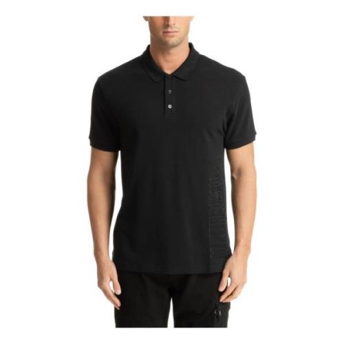 Effen Polo Shirt met 3 Knopen Moschino , Black , Heren