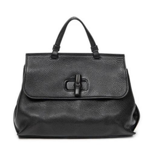 Pre-owned Leather handbags Gucci Vintage , Black , Dames