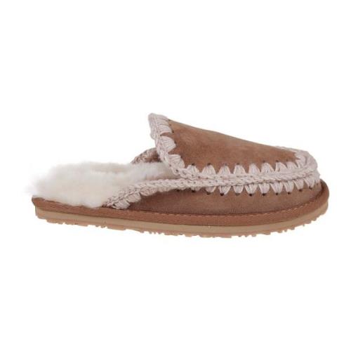 Roze Bruine Eskimo Stitch Slipper Mou , Brown , Dames