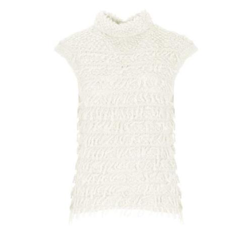 Ivoor Mouwloze Hoge Hals Sweater D.Exterior , Beige , Dames