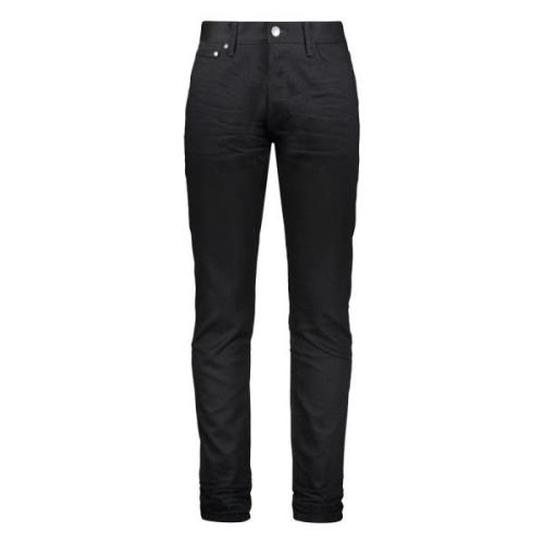 Slim Fit Jeans met Metalen Details John Elliott , Black , Heren