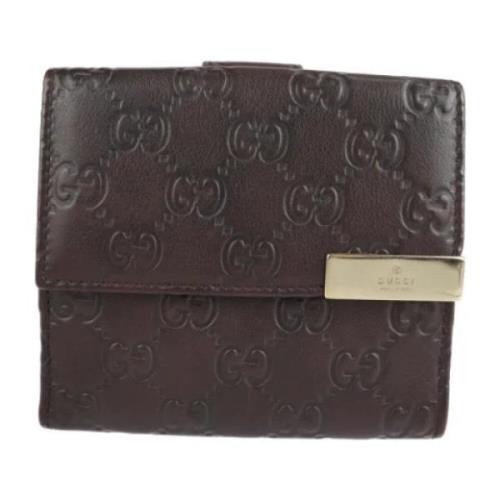 Pre-owned Leather wallets Gucci Vintage , Brown , Dames