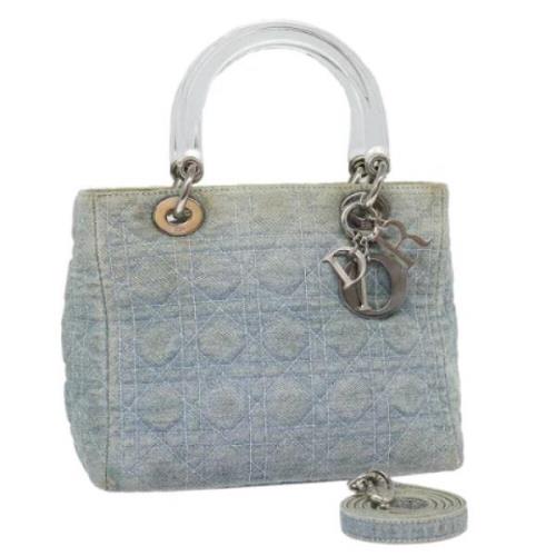 Pre-owned Canvas handbags Dior Vintage , Blue , Dames