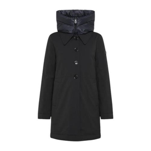 Zwarte Parka Jas met Capuchon Peuterey , Black , Dames