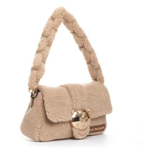 Beige Teddy Handtas Elegante Stijl Rue Madame , Beige , Dames