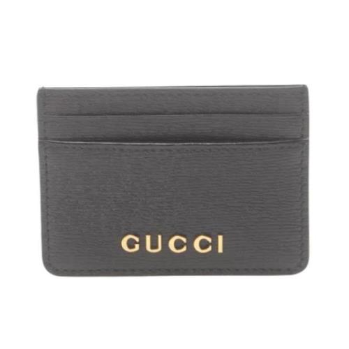 Pre-owned Leather wallets Gucci Vintage , Black , Dames