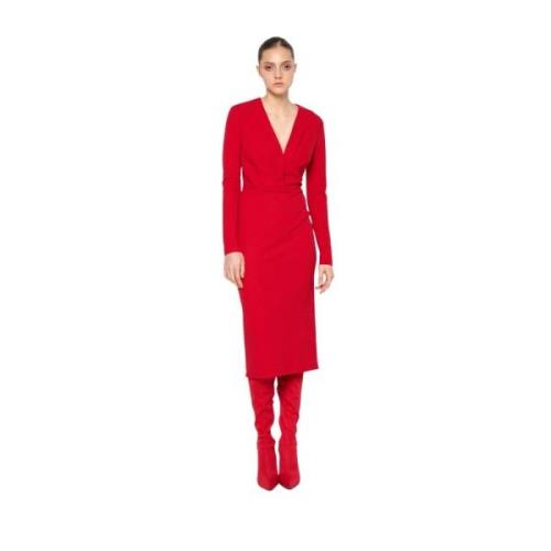 Midi jurk met diepe halslijn Silvian Heach , Red , Dames