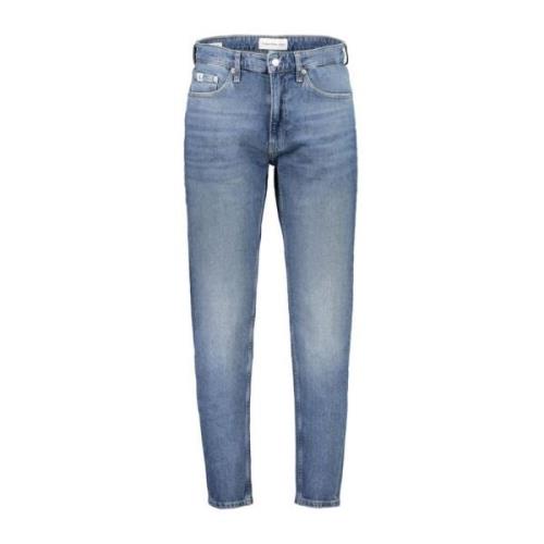 Taper Jeans met Gewassen Effect Calvin Klein , Blue , Heren