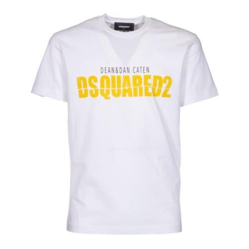 Zwart Katoen Crew Neck T-shirt Dsquared2 , White , Heren