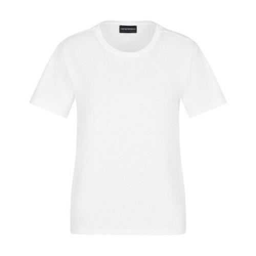 Witte Katoenen Rhinestone Crew Neck T-shirt Emporio Armani , White , D...