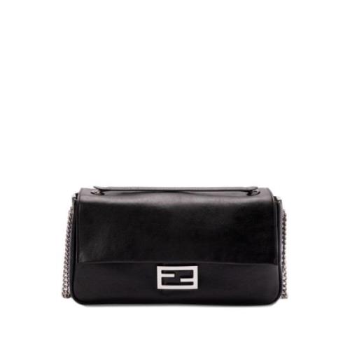 Leren Baguette Schoudertas Fendi , Black , Dames