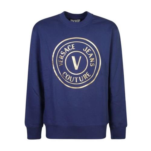 Blauwe Sweatshirt Aw24 Stijlvolle Casual Mode Versace Jeans Couture , ...