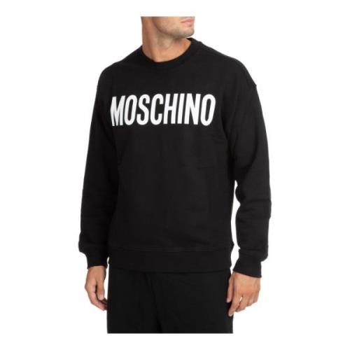 Gestreepte Logo Sweater Moschino , Black , Heren