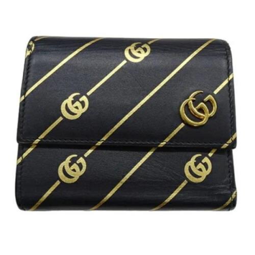 Pre-owned Leather wallets Gucci Vintage , Black , Dames