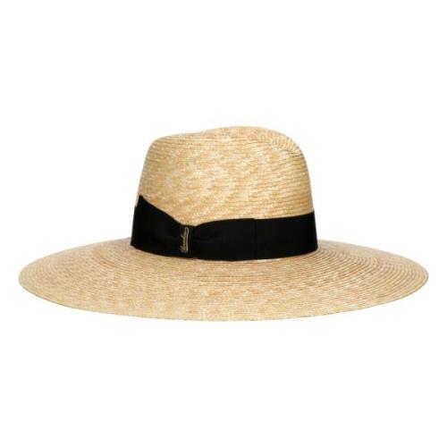 Handgeweven strohoed met grosgrain band Borsalino , White , Dames