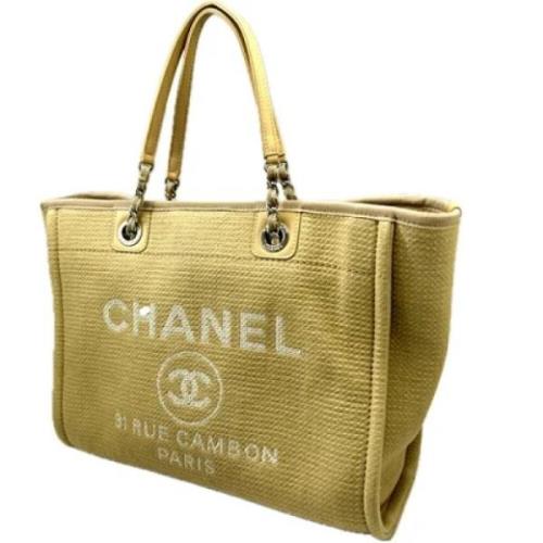 Pre-owned Canvas chanel-bags Chanel Vintage , Beige , Dames