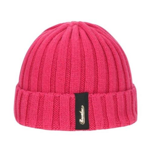 Zachte Cashmere Geribbelde Beanie Hoed Borsalino , Pink , Unisex