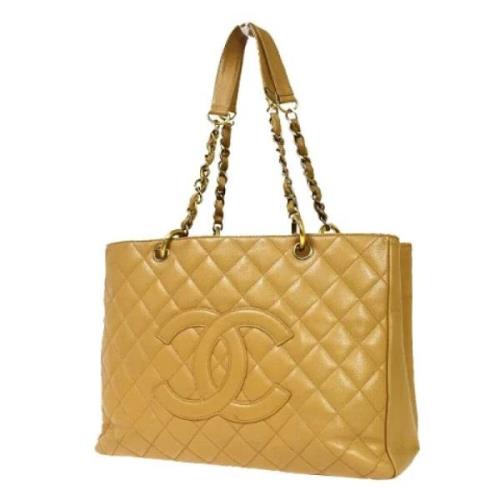 Pre-owned Leather chanel-bags Chanel Vintage , Beige , Dames