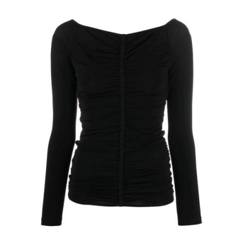 Gerimpelde Longsleeve Top Givenchy , Black , Dames