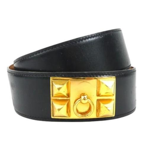 Pre-owned Leather bracelets Hermès Vintage , Black , Dames