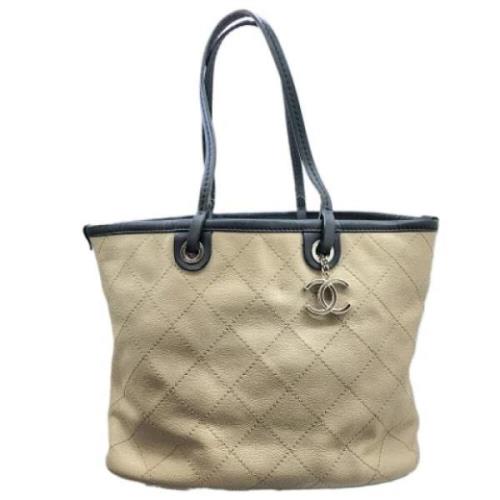 Pre-owned Leather chanel-bags Chanel Vintage , Beige , Dames