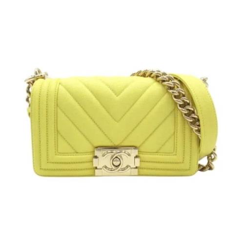 Pre-owned Leather chanel-bags Chanel Vintage , Yellow , Dames