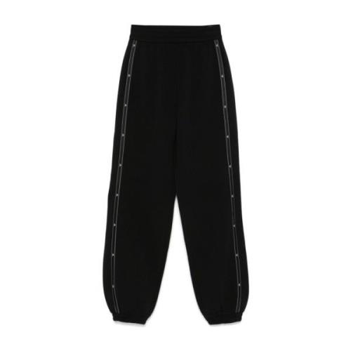 Zwarte Jerseybroek met Logoband Emporio Armani , Black , Dames