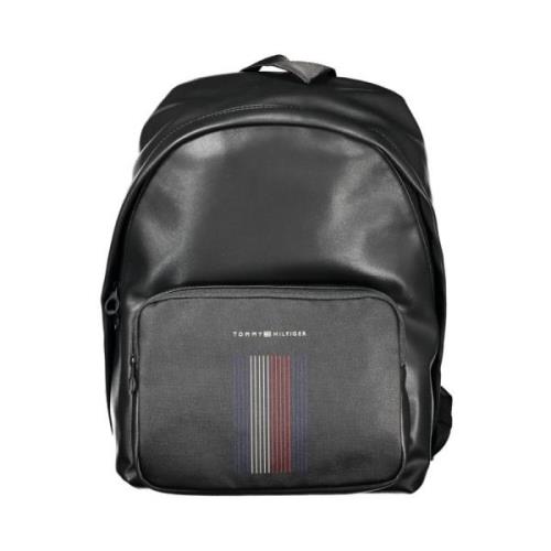 Zwarte Polyester Rugzak | To-32183 Tommy Hilfiger , Black , Unisex