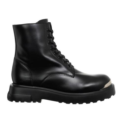 Effen Veterschoenen met Ritssluiting Love Moschino , Black , Dames