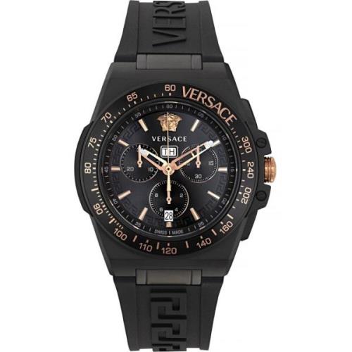 Chronograaf Greca Logo Chrono Vez900521, Antraciet/Goudkleurig Versace...