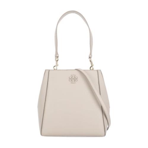 Beige Leren Handtas met Afneembare Band Tory Burch , Beige , Dames