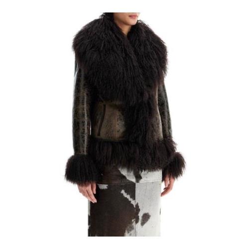 Verweerde Shearling Bon Jas Saks Potts , Brown , Heren