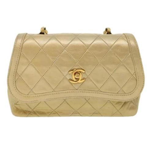 Pre-owned Leather chanel-bags Chanel Vintage , Yellow , Dames