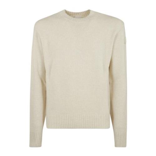 Casual Crew Neck Sweater Moncler , Beige , Heren