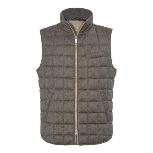 Flanellen bodywarmer gevoerd met ganzendons Boggi Milano , Gray , Here...