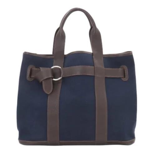 Pre-owned Canvas handbags Hermès Vintage , Blue , Dames