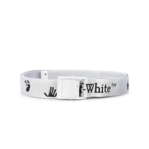 Logo Stoffen Riem voor Mannen Off White , White , Heren