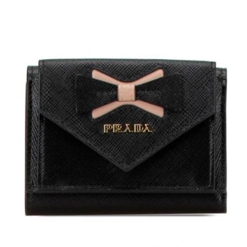 Pre-owned Leather wallets Prada Vintage , Black , Dames