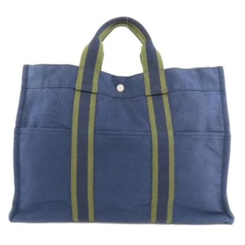 Pre-owned Cotton handbags Hermès Vintage , Blue , Dames