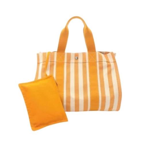 Pre-owned Canvas handbags Hermès Vintage , Orange , Dames