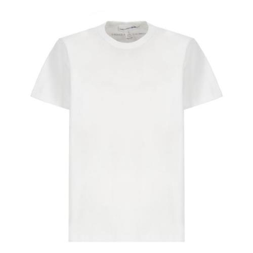 Wit Katoenen T-shirt met Logo Comme des Garçons , White , Heren