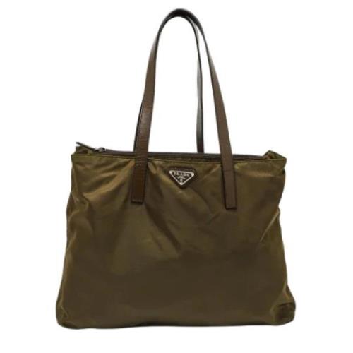 Pre-owned Leather totes Prada Vintage , Green , Dames