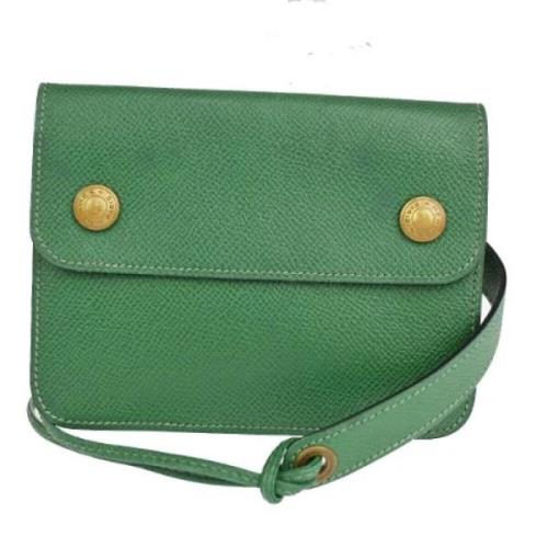 Pre-owned Leather crossbody-bags Hermès Vintage , Green , Unisex