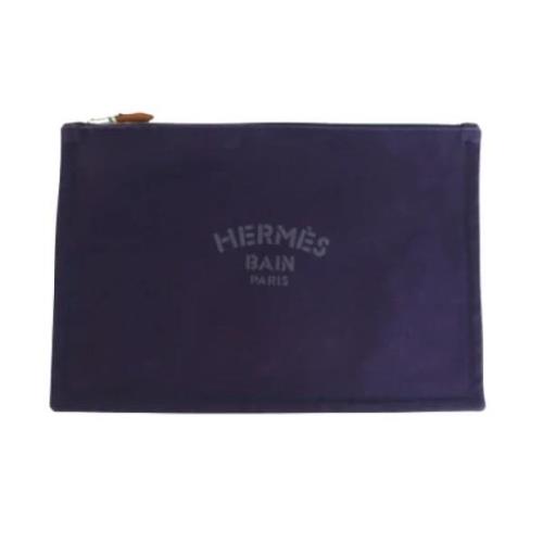 Pre-owned Cotton clutches Hermès Vintage , Purple , Dames