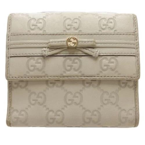 Pre-owned Leather wallets Gucci Vintage , Beige , Dames