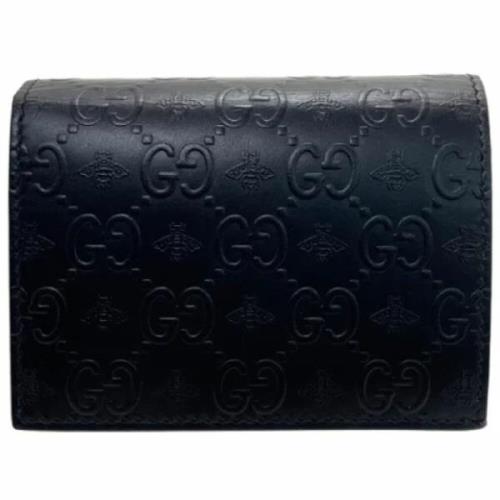 Pre-owned Leather wallets Gucci Vintage , Black , Dames