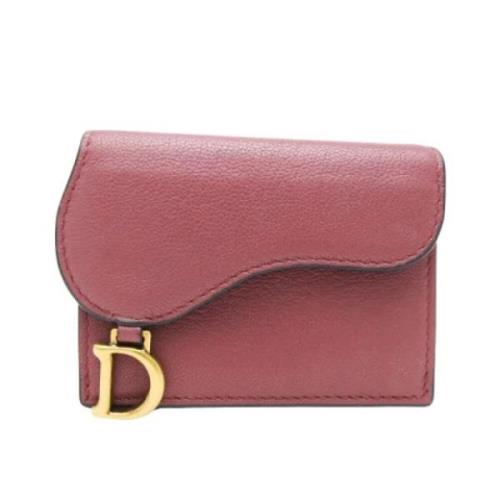 Pre-owned Leather wallets Dior Vintage , Pink , Dames