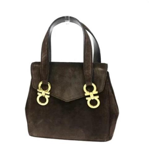 Pre-owned Suede handbags Salvatore Ferragamo Pre-owned , Brown , Dames