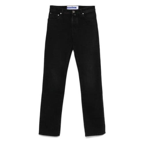 Handgemaakte Eduard Jeans met Japanse stoffen Jacob Cohën , Black , He...